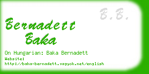 bernadett baka business card